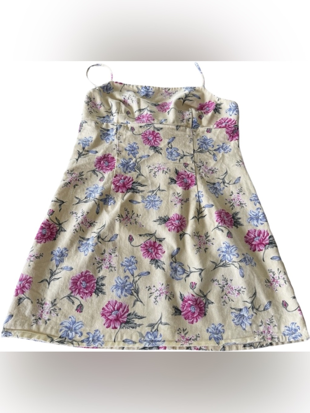 Vintage La Belle Yellow Floral Denim Dress